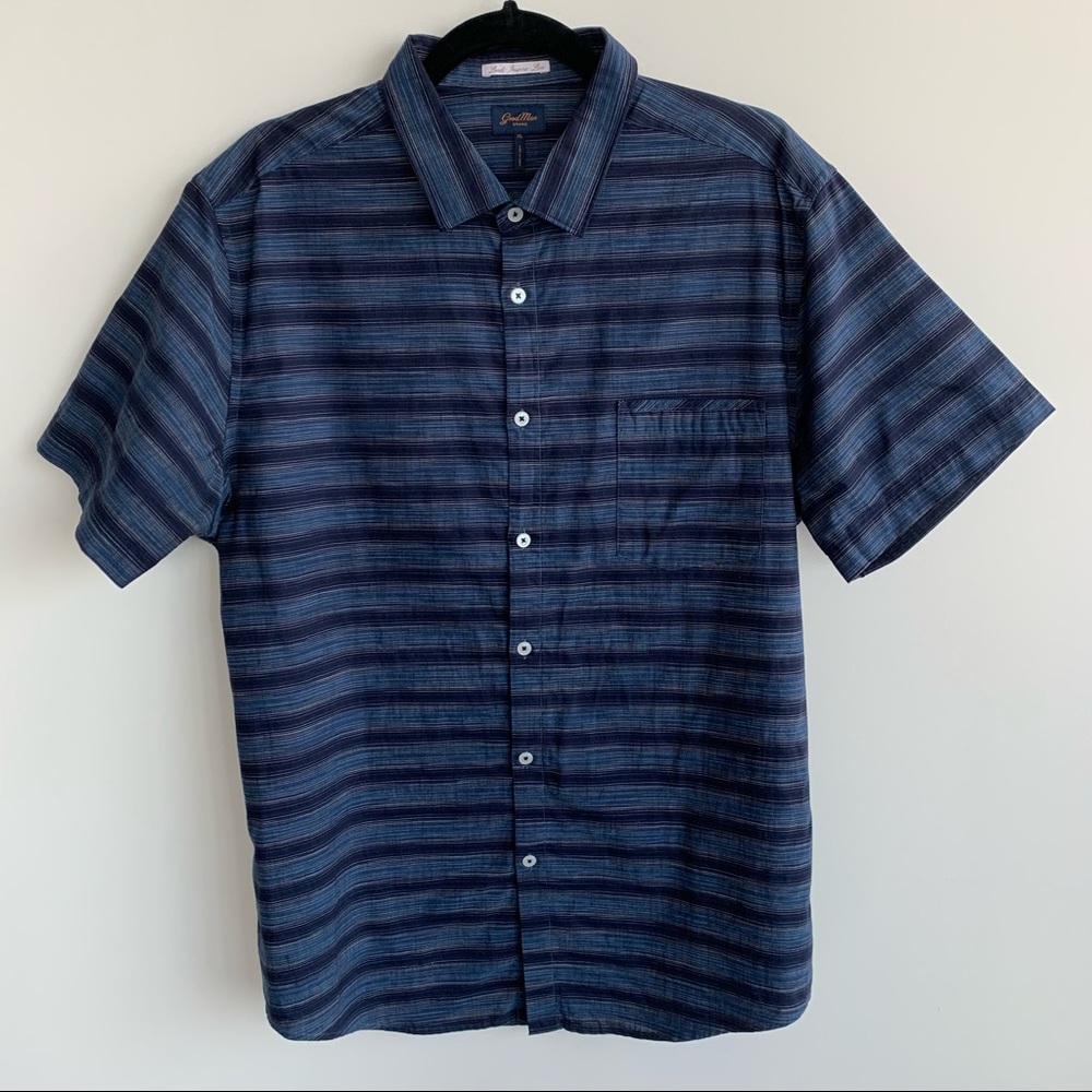 Good Man Brand navy blue short sleeve button up